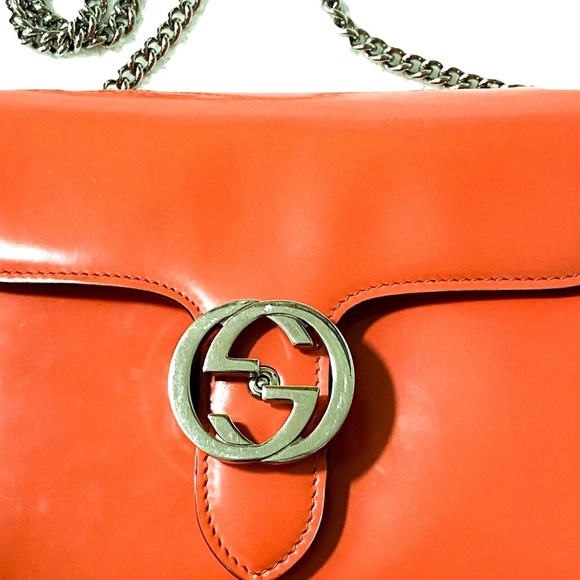 Vintage Orange Gucci Leather Bag - Picture 4 of 7
